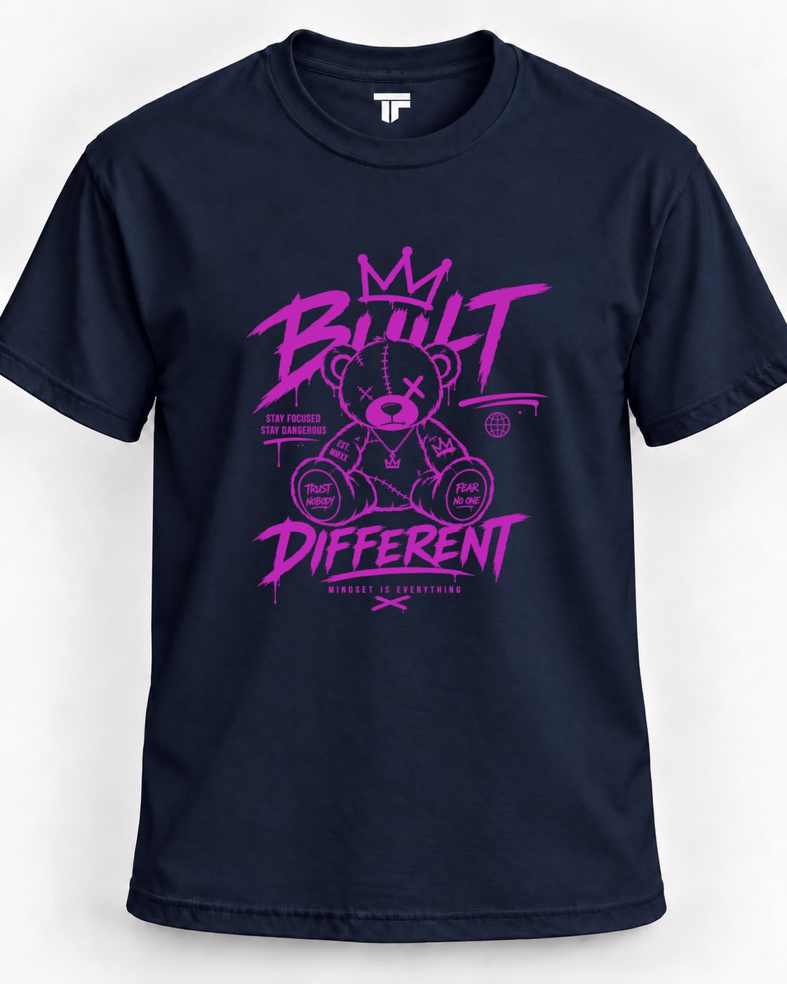 Built Different Teddy Bear Graphic T-Shirt