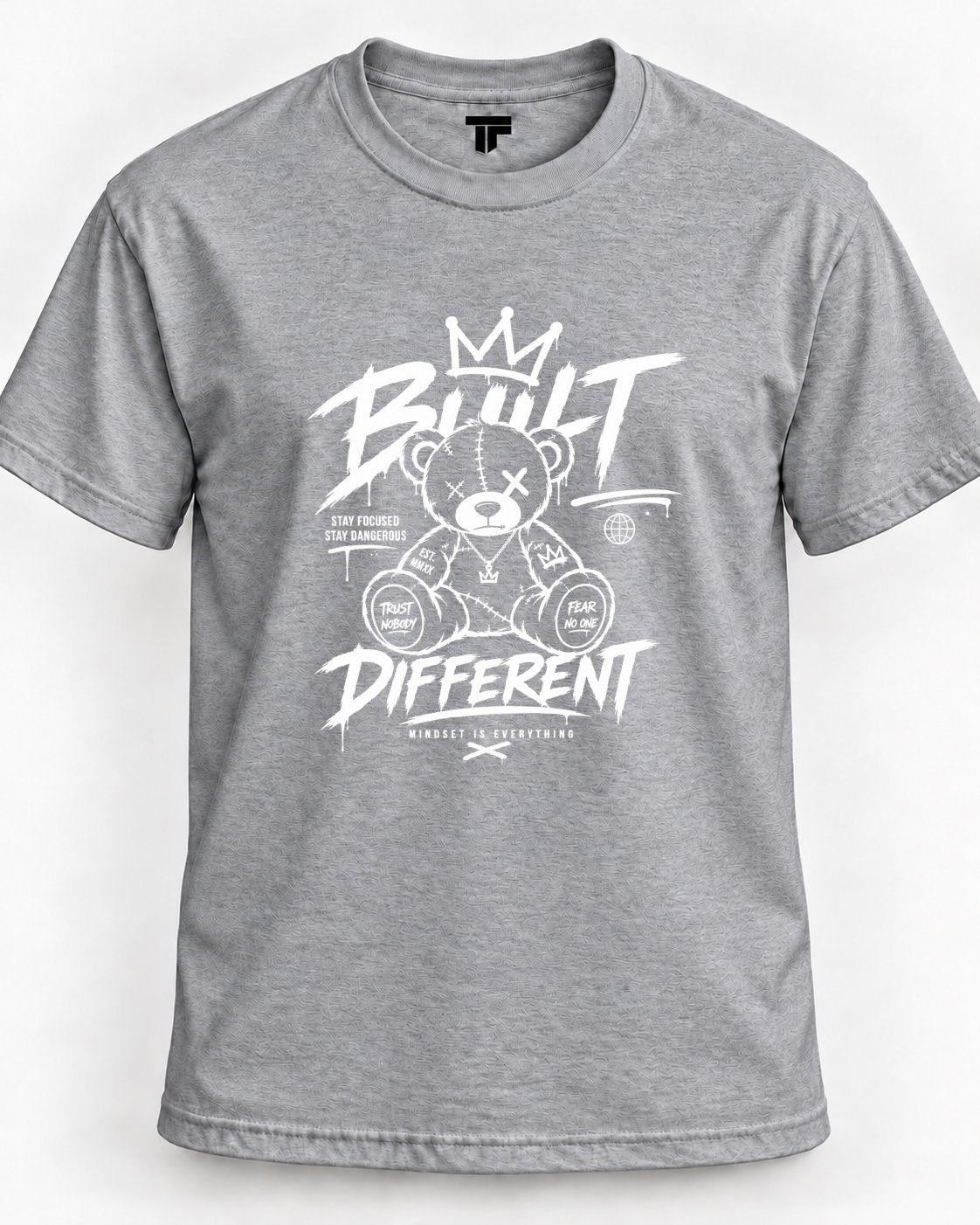 Built Different Teddy Bear Graphic T-Shirt