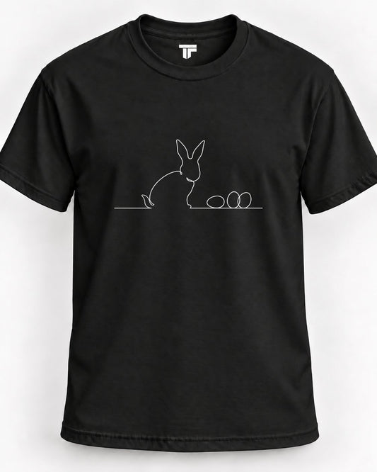 Minimalist Easter Bunny Graphic T-Shirt