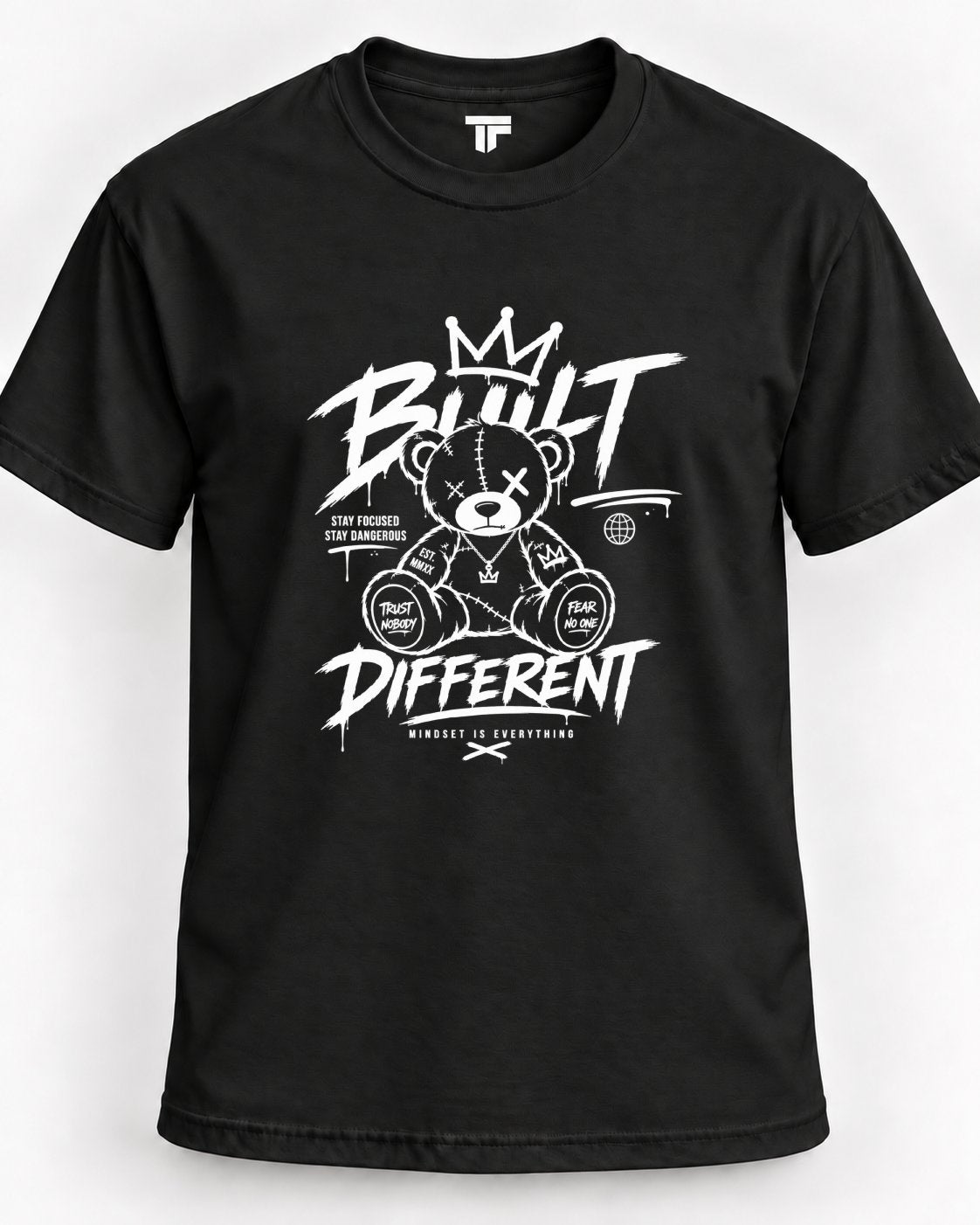 Built Different Teddy Bear Graphic T-Shirt