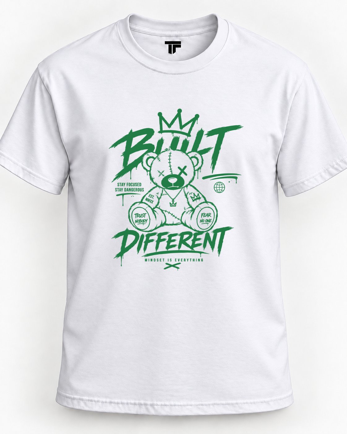 Built Different Teddy Bear Graphic T-Shirt