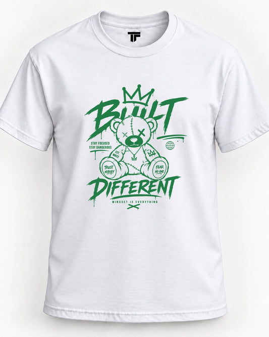 Built Different Teddy Bear Graphic T-Shirt